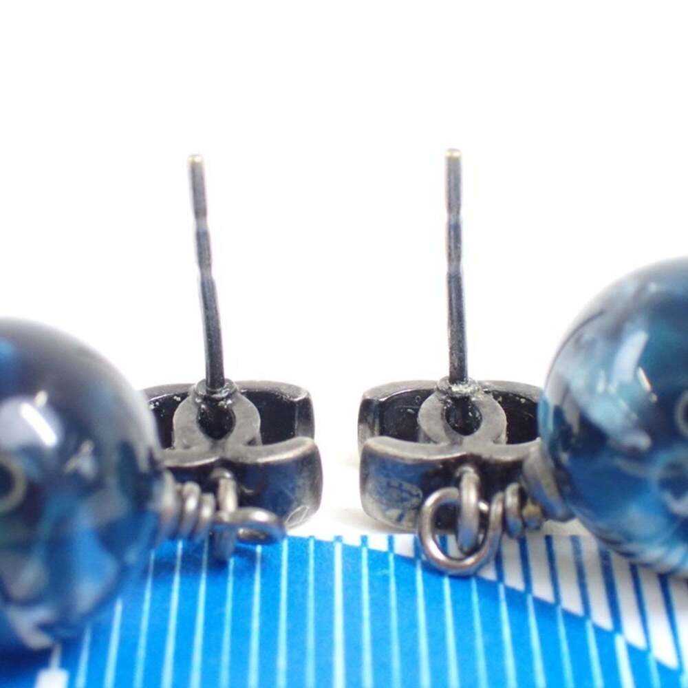 CHANEL Blue Logo Earrings - Picture 3 of 4